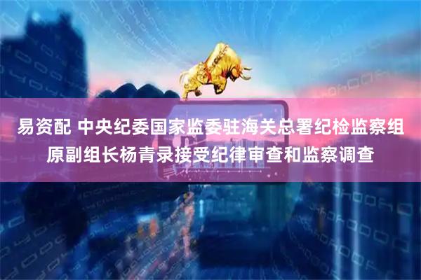 易资配 中央纪委国家监委驻海关总署纪检监察组原副组长杨青录接受纪律审查和监察调查