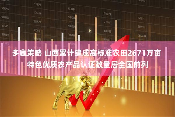 多赢策略 山西累计建成高标准农田2671万亩 特色优质农产品认证数量居全国前列